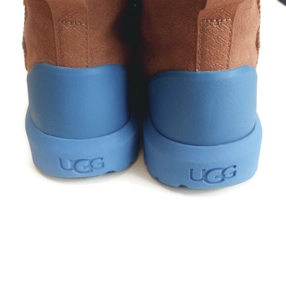 UGG Classic Short Weather Hybrid Mens Size 9 Womens 10 Chestnut Big Sky Blue - Picture 6 of 8